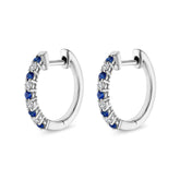Essentail Sapphire and Diamond Hoop Earrings - Dracakis Jewellers
